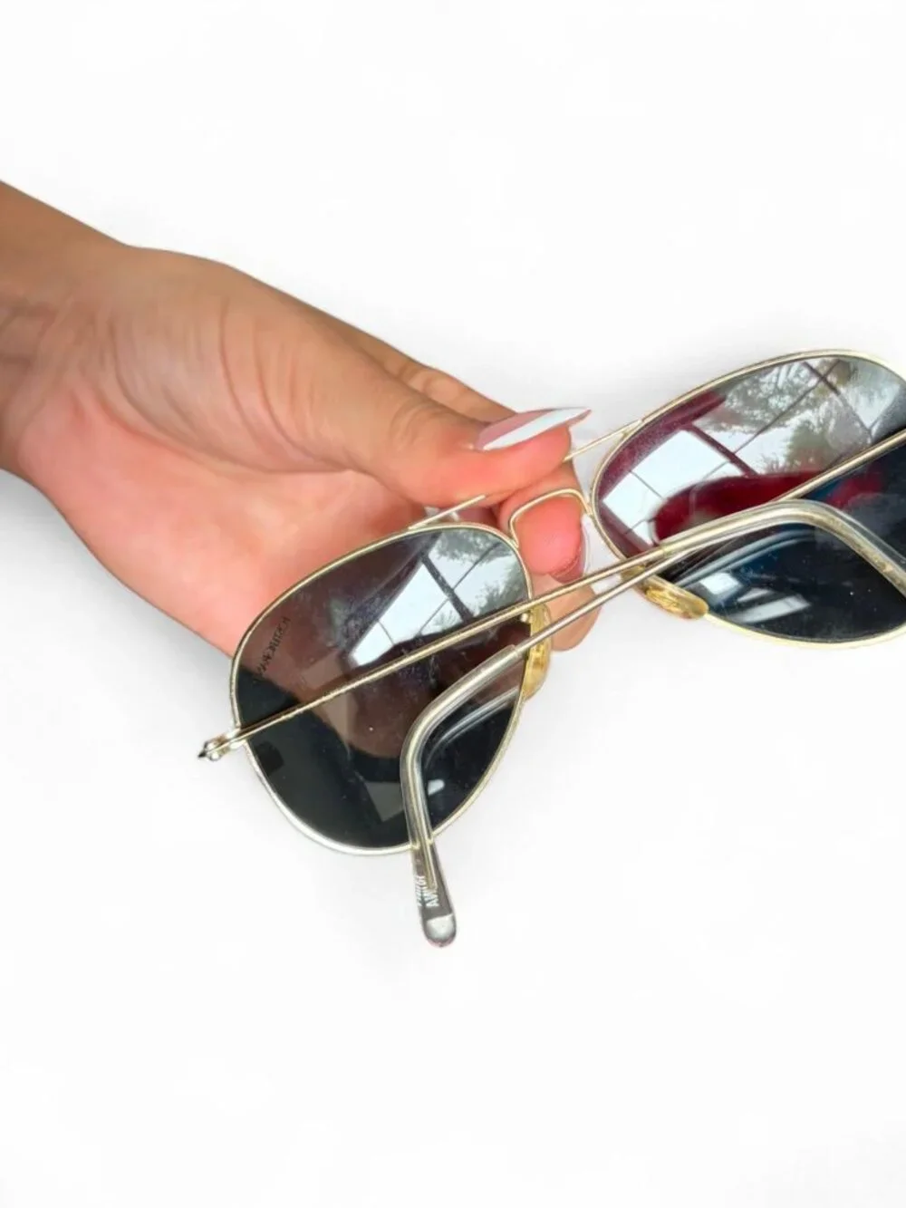 Foster Grant POLARIZED Gold Aviator Sunglasses FG MP 20 12 710 MaxBlock 100% UV